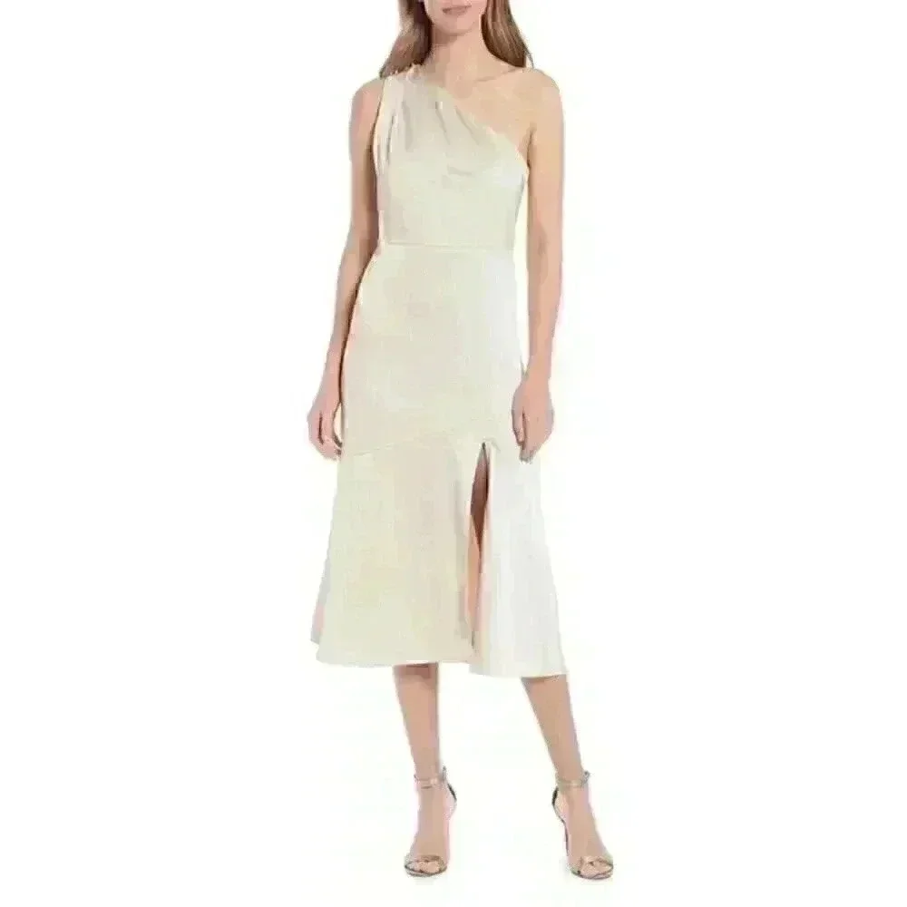 NEW! Sam Edelman Women's 6 One-shoulder Satin Midi Dress NWT $128 - Picture 2 of 4